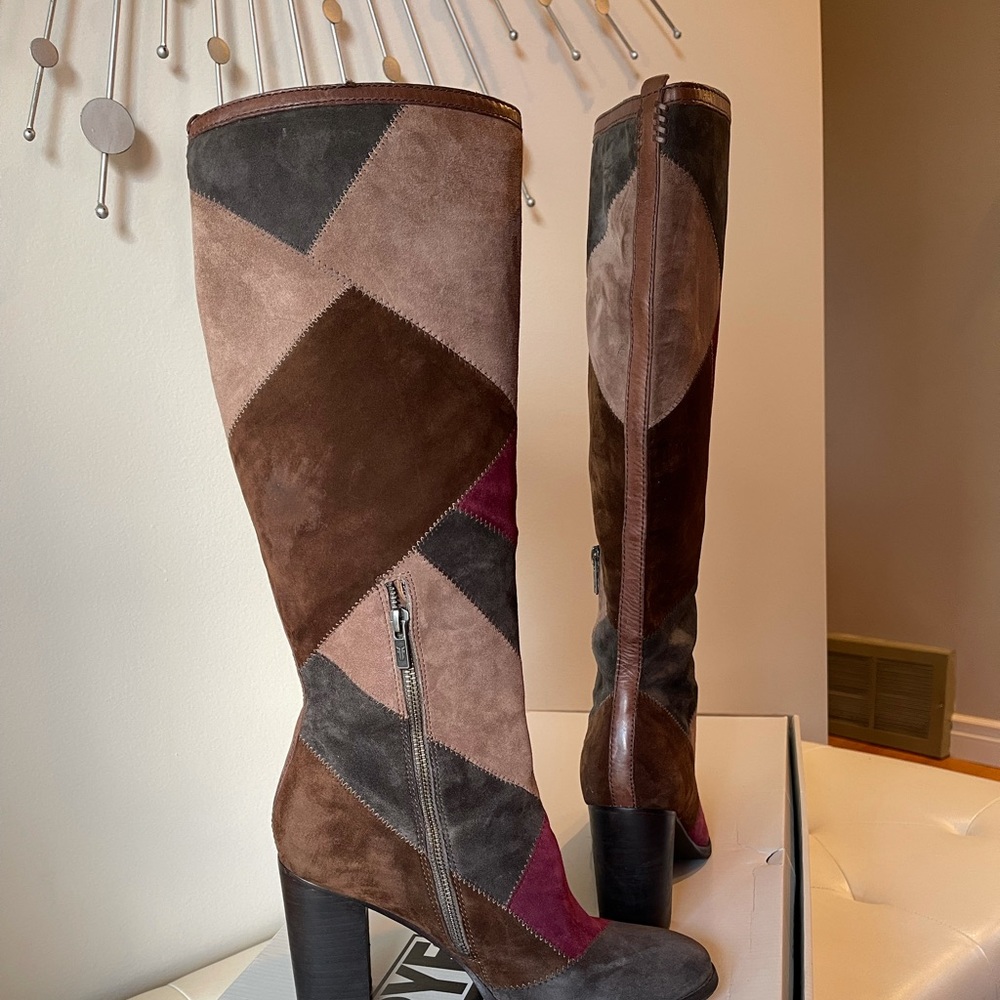Frye patchwork suede tall boots. Size 9-1/2 - Picture 8 of 8